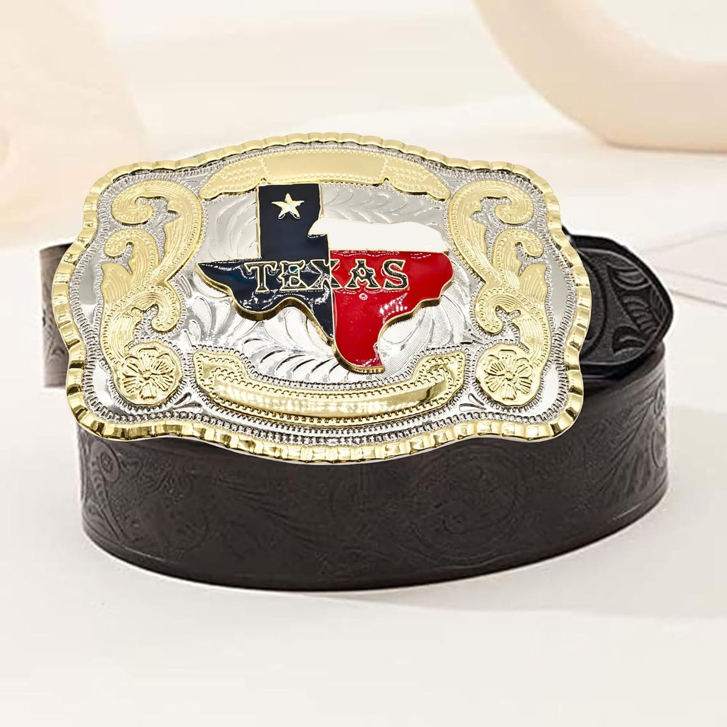 Western Belt Buckles for Men Women - Texas Map Buckles - Rodeo Cowboy Belt Buckle - Fits up to 2 Inch Belts