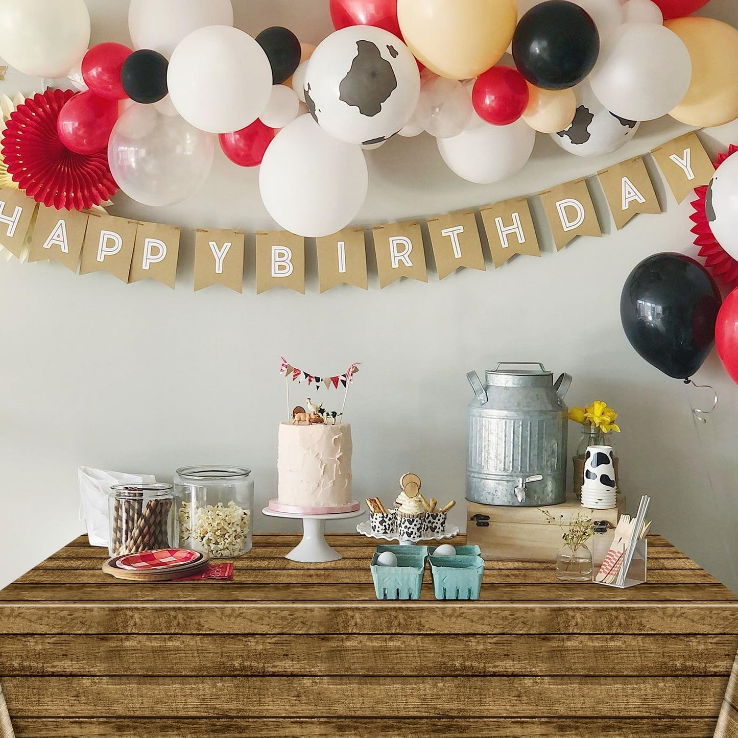2 Pack Western Party Tablecloths, 54X87'' Rectangular Plastic Disposable Western Themed Table Covers for Kids Birthday Parties