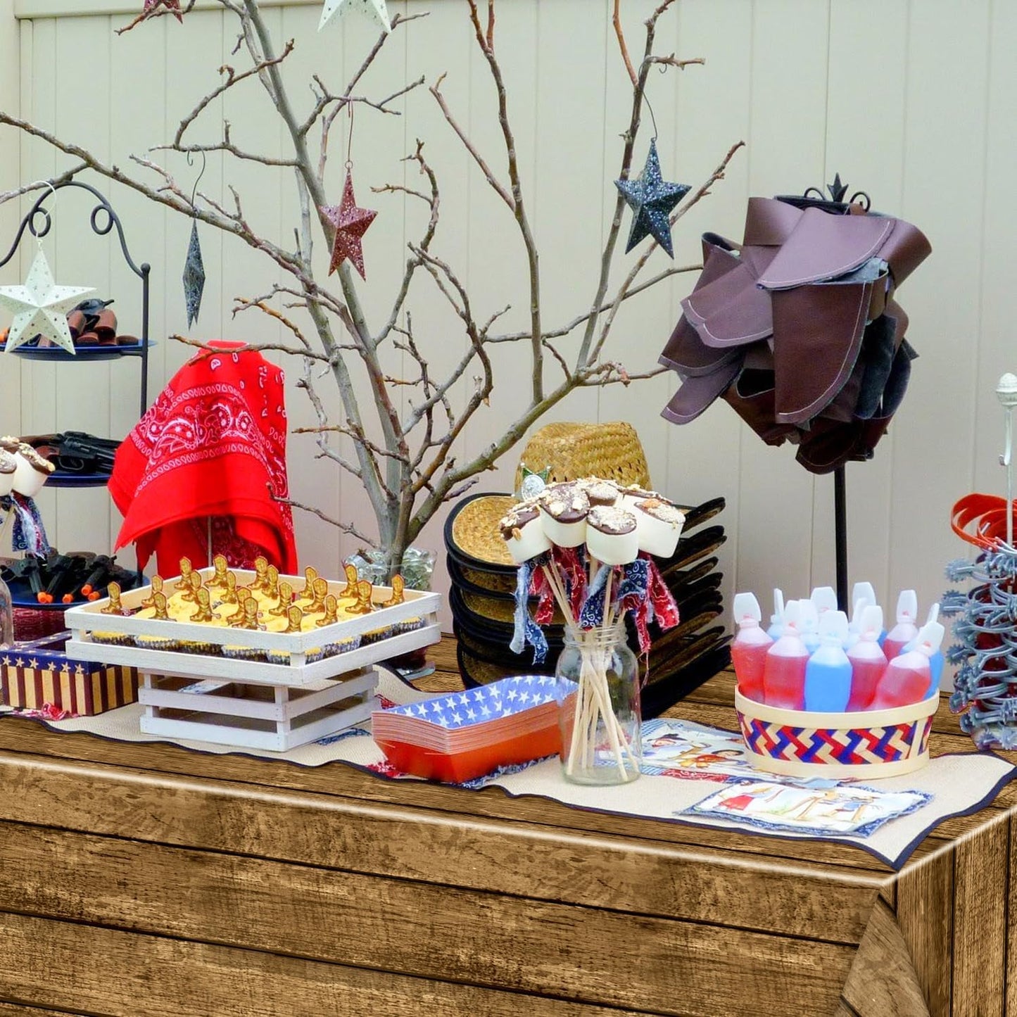 2 Pack Western Party Tablecloths, 54X87'' Rectangular Plastic Disposable Western Themed Table Covers for Kids Birthday Parties