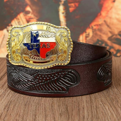 Western Belt Buckles for Men Women - Texas Map Buckles - Rodeo Cowboy Belt Buckle - Fits up to 2 Inch Belts